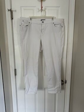 Talbots White Boyfriend Five-Pocket Jeans